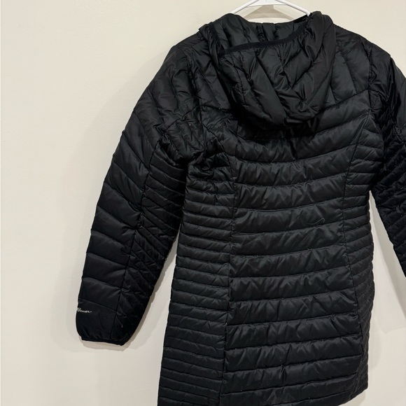 Eddie Bauer Down Black Long Puffy Parka Jacket Size M - Picture 8 of 10